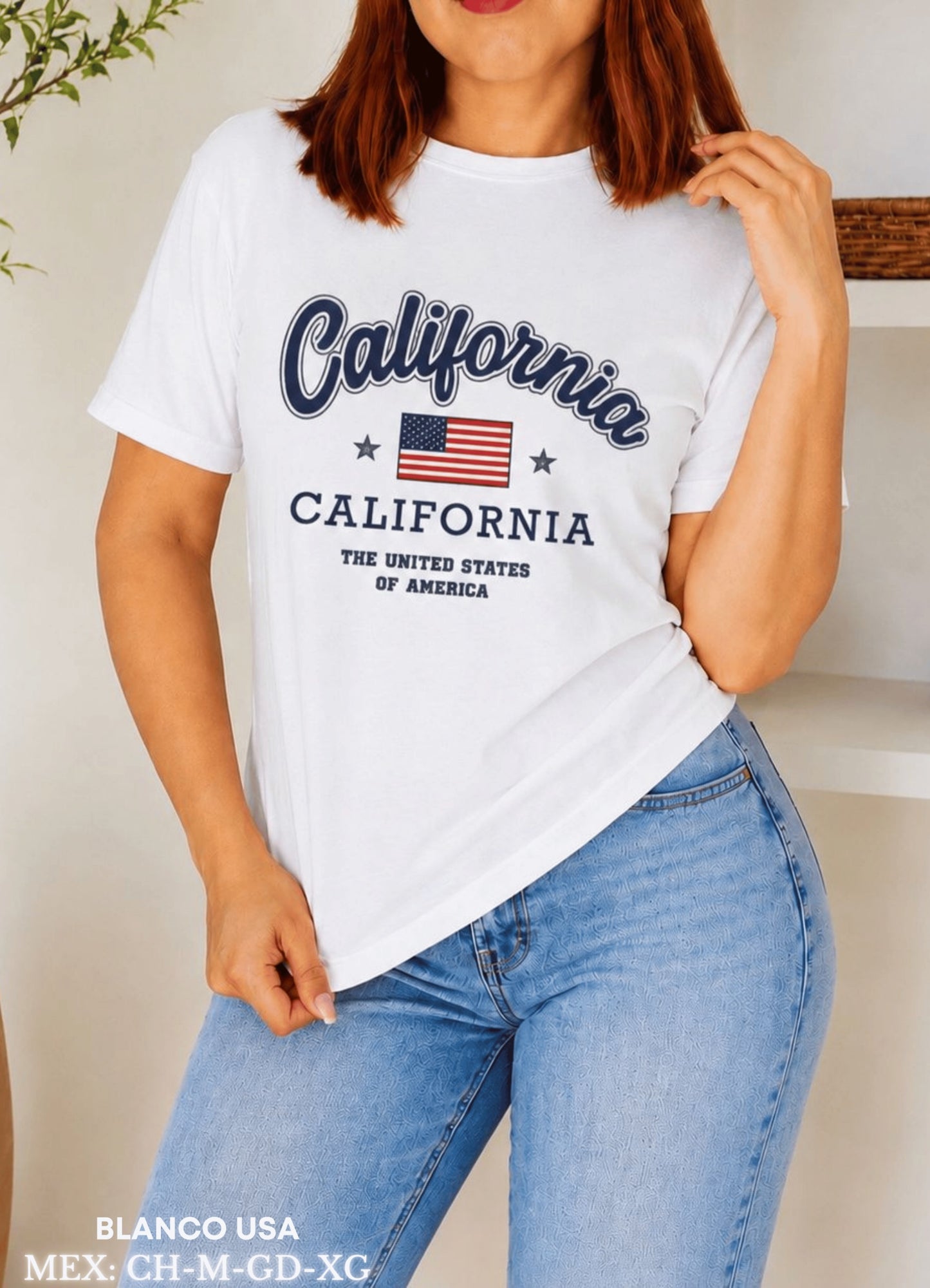 PLAYERA BLANCO USA